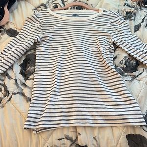 White And Blue Stripped Old Navy Long Sleve! Good Condition! Size S (Slim Fit)